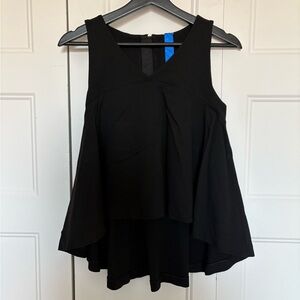 Kit and Ace Black Sleeveless Flowy Peplum Top